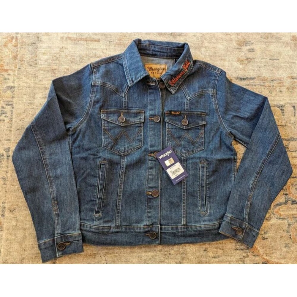 Wrangler Retro Oklahoma State Cowboys Denim Jacket Womens MED